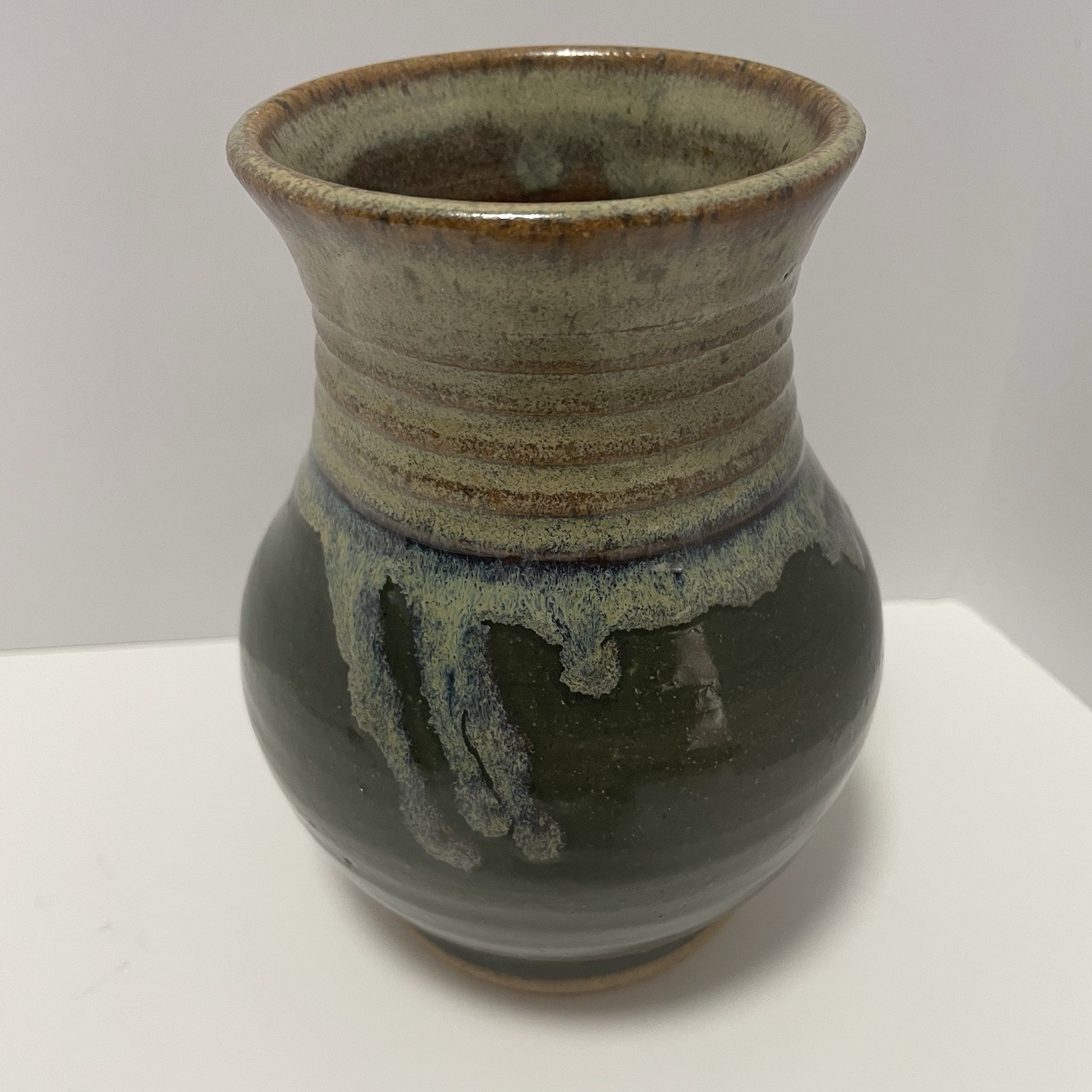 Beans Ferry Studio Art Pottery Vase Signed by Artist 6 Inches Tall Vintage