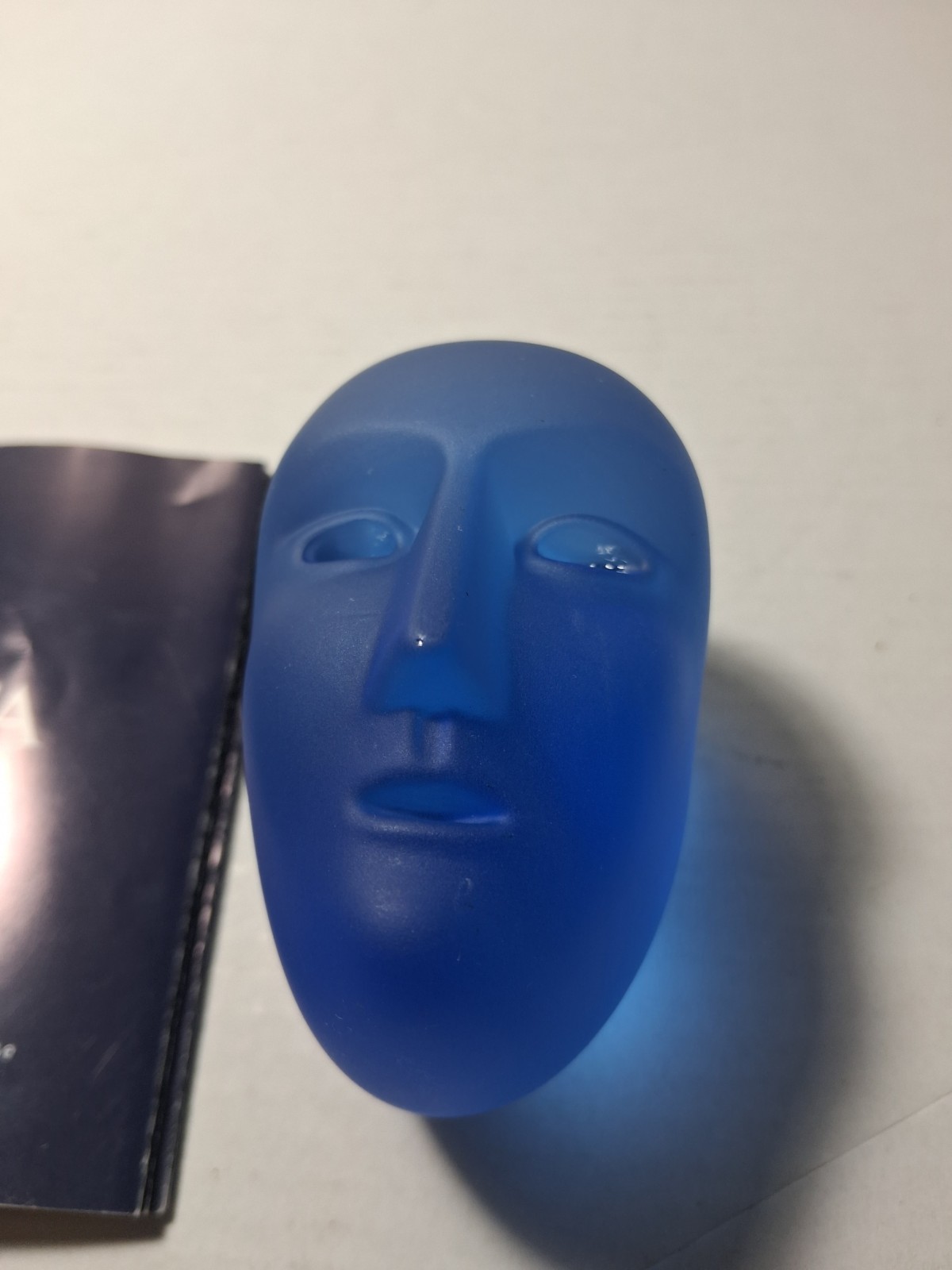 Kosta Boda Bertil Vallien Brains Karolina Blue Frosted Sweden Glass Sculpture