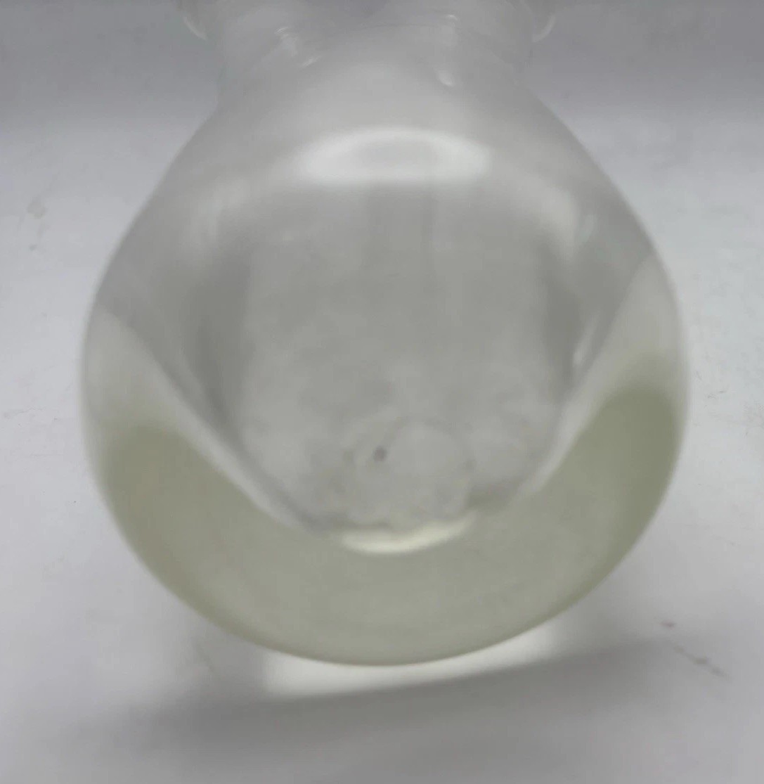 Vintage Clear Freeform Ruffled Edge Vase Art Glass Handkerchief