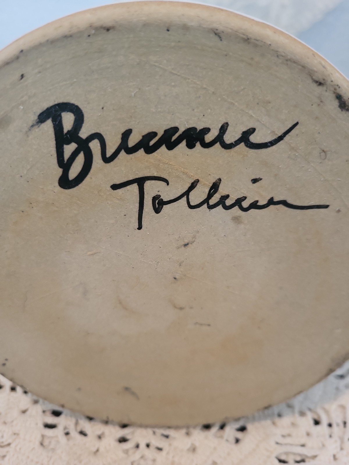 Brenner Tolliver Handmade Studio Art Pottery Utensil Holder Signed Abstract Gene