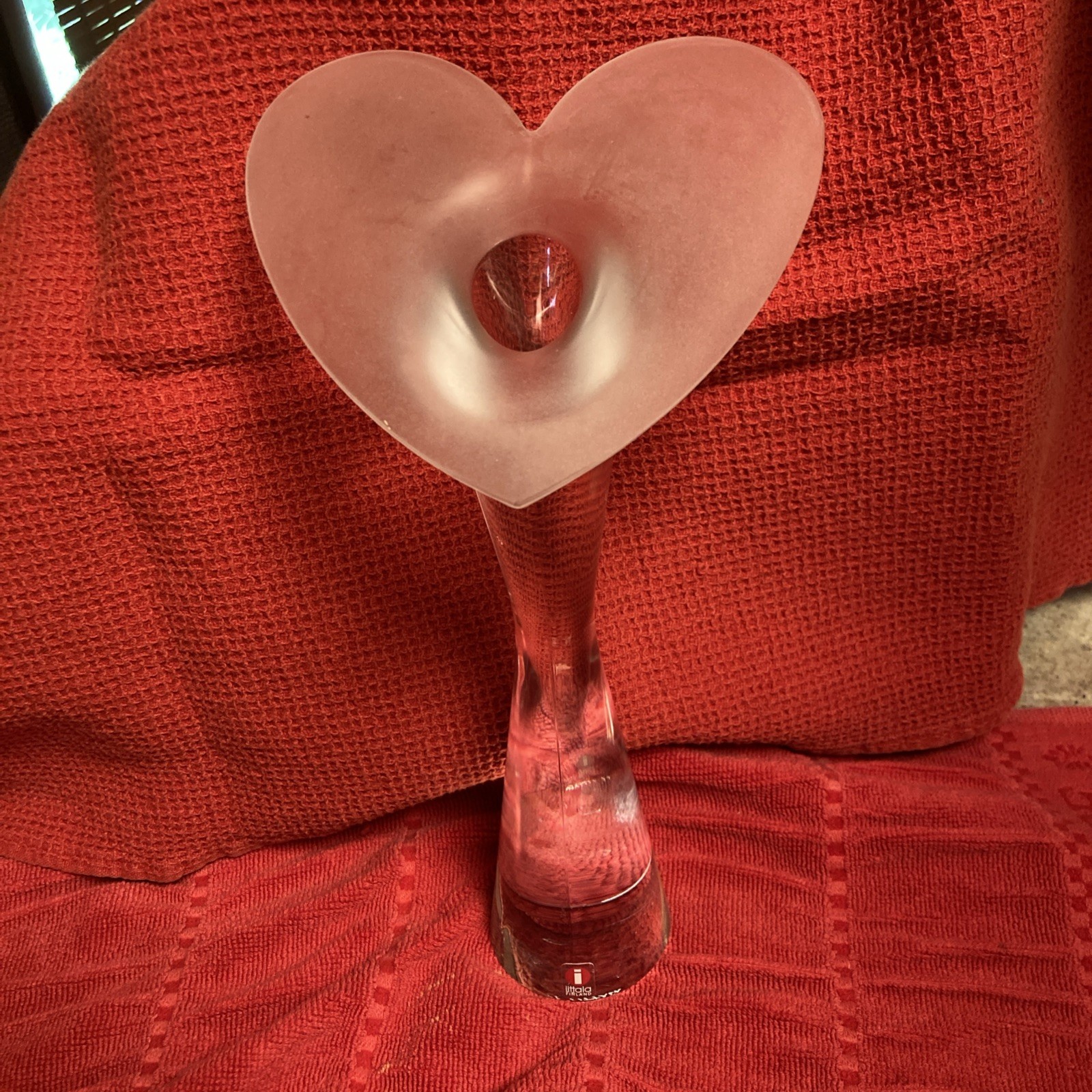 Vintage 2000 Iittala Timo Sarpaneva Valentine Glass Candle Holder Signed Rare