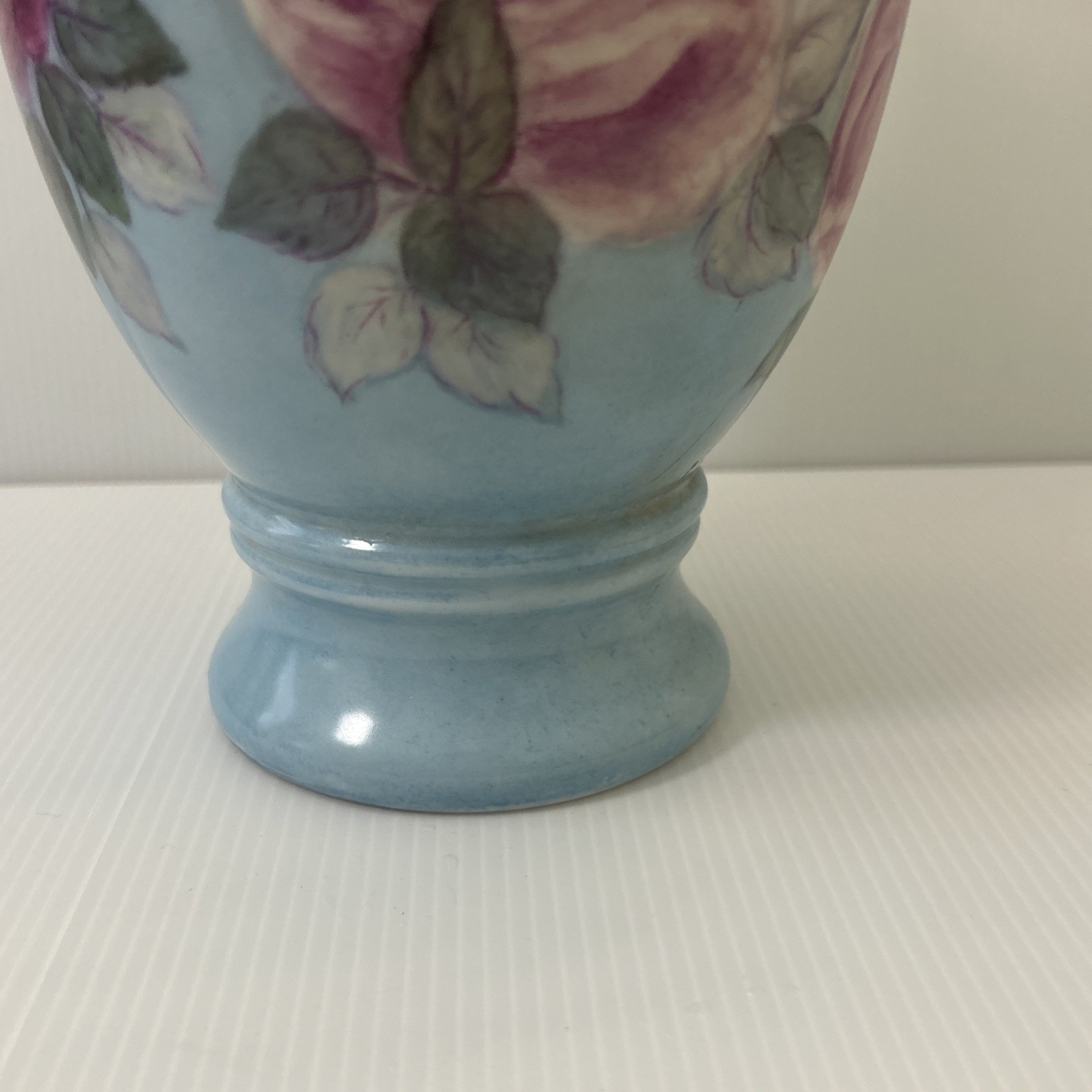 Vintage Nippon Hand Painted Porcelain Vase Gilded Gold Double Handles Pink Roses