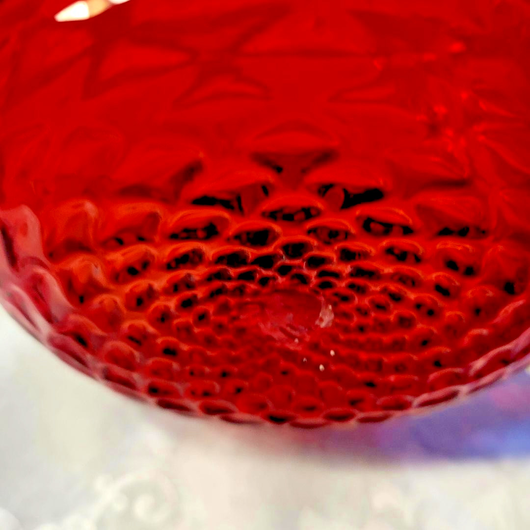 SALE Vtg Gorgeous MCM Murano Hand Blown Glass Swan Red, Clear and Gold. Italy