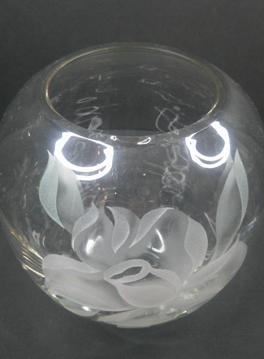 Tiffin, Signed, Rose, Swedish Optic, Vase, American Art Glass, 1940’s, VgCd