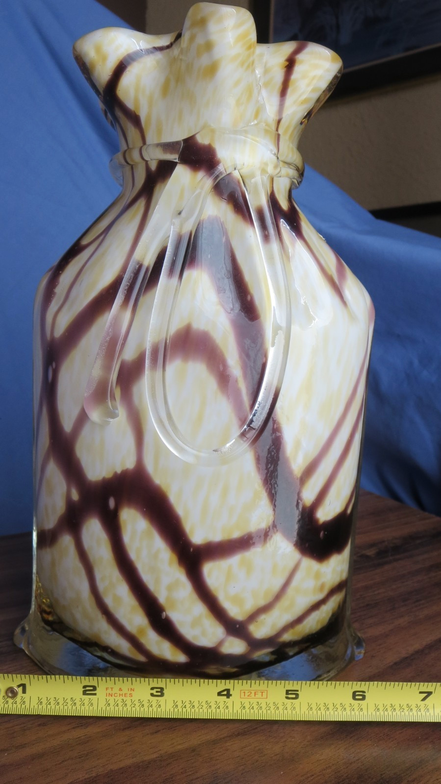 Murano Art Handmade Glass Vase 6 x 10 inches