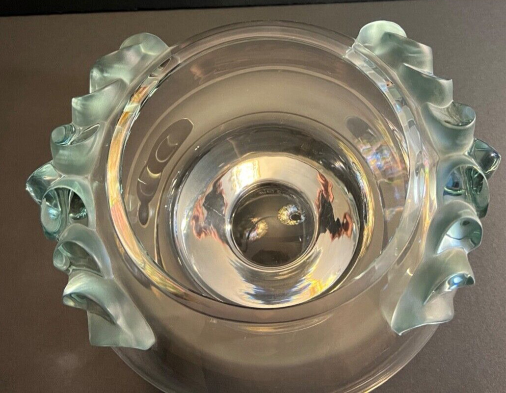 Fabulous Lalique Persepolis Bowl Clear And Turquoise 1 Of Over 400 Of My Listing