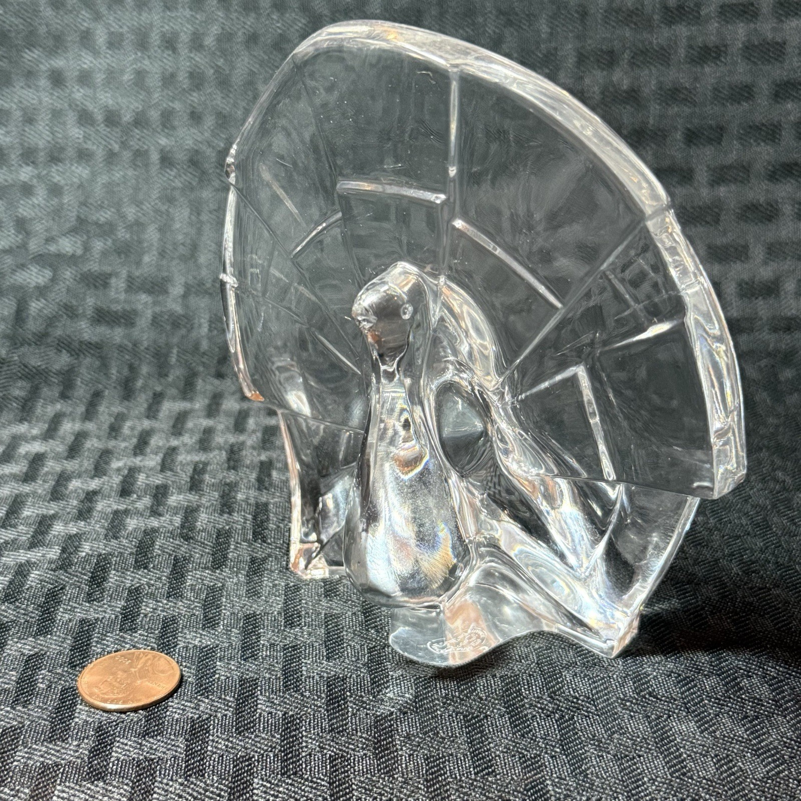 Baccarat Crystal Figurine – Peacock (Retired) Art Glass, AS IS – Chipped Beak