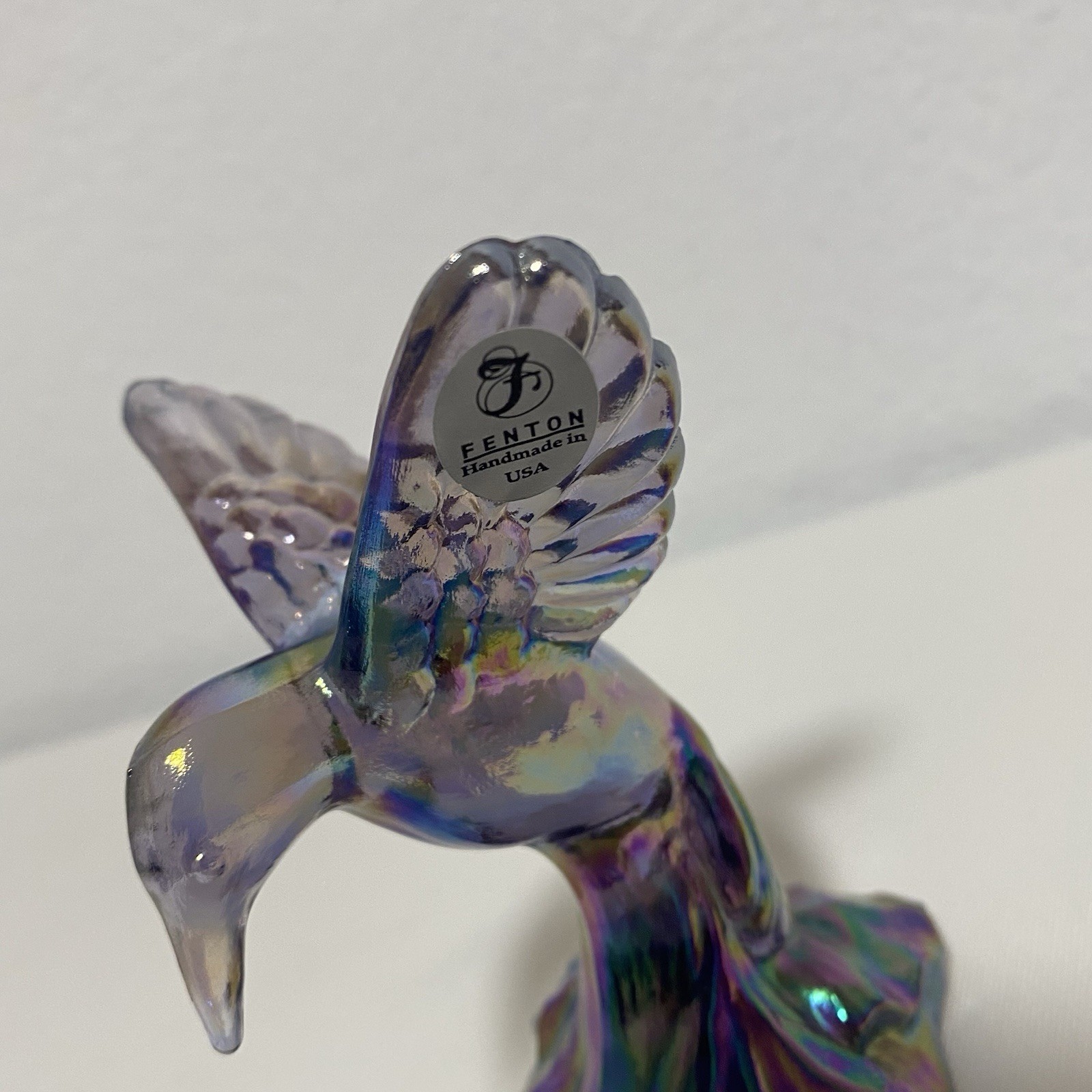 Fenton Hummingbird Figurine – Violet Iridescent ~ Vintage 2005