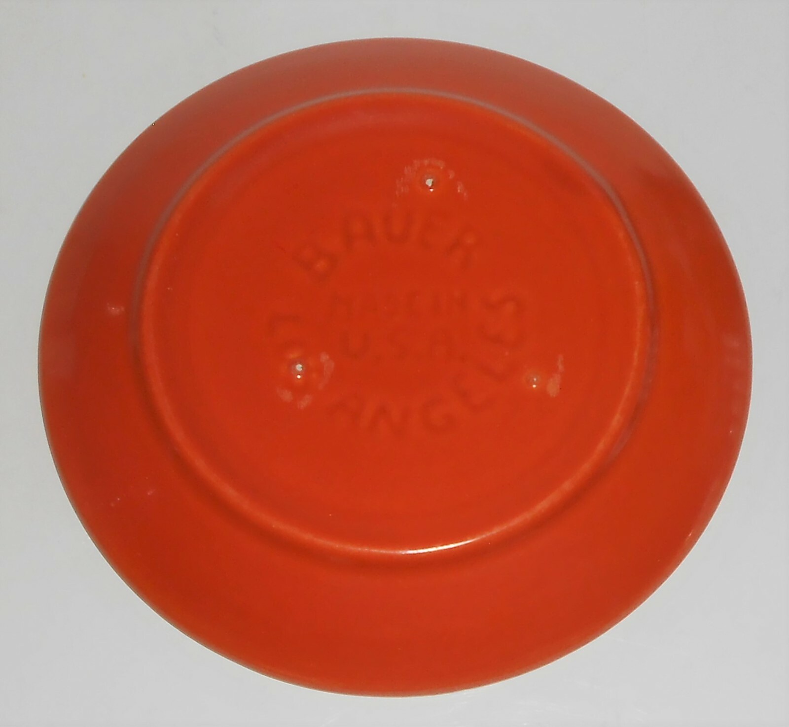 Vintage Bauer Pottery Ring Ware Orange Saucer