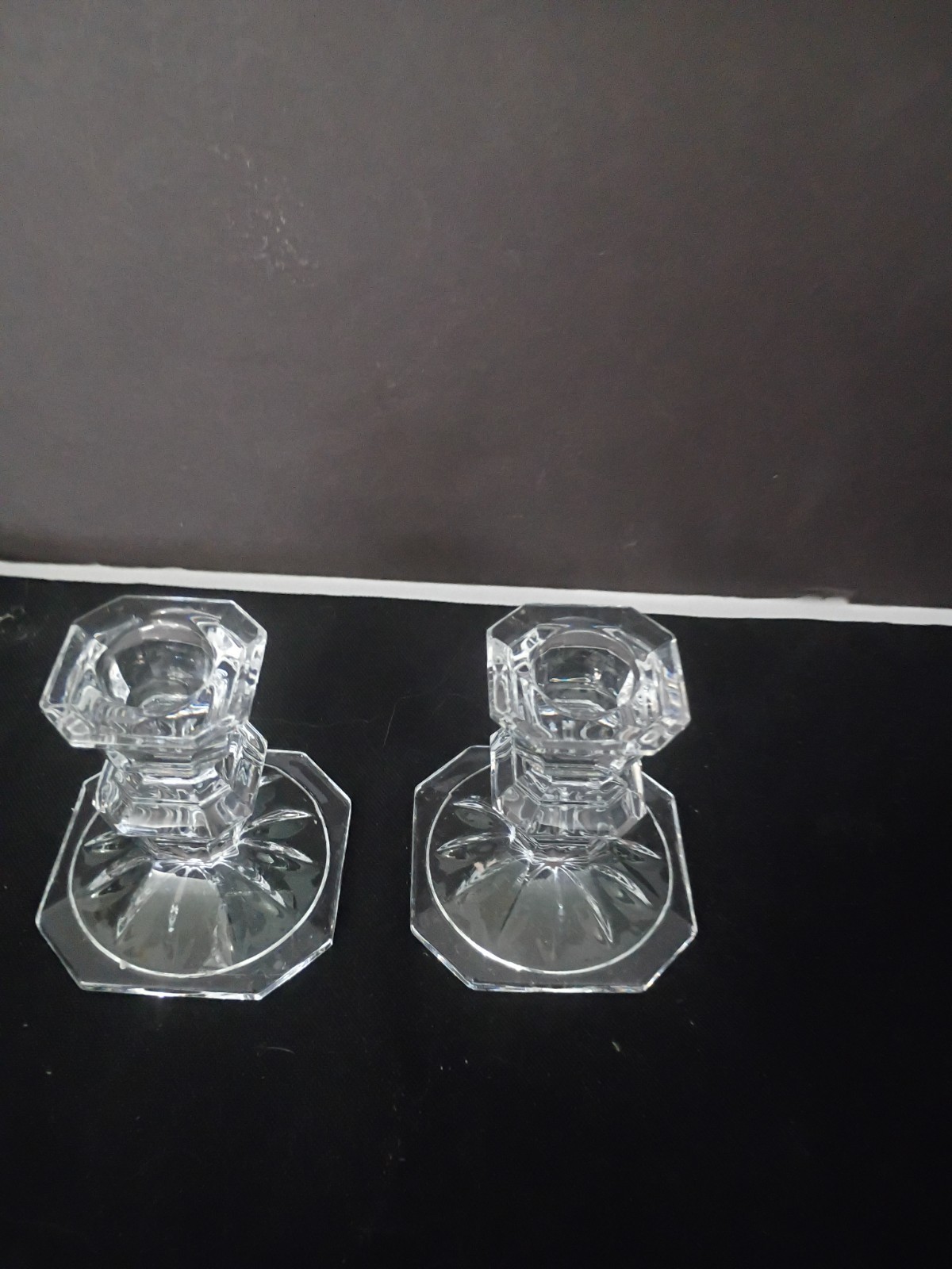 Mikasa Edinburgh Crystal Tapered Candle Holders – 1 Pair 3 inches tall