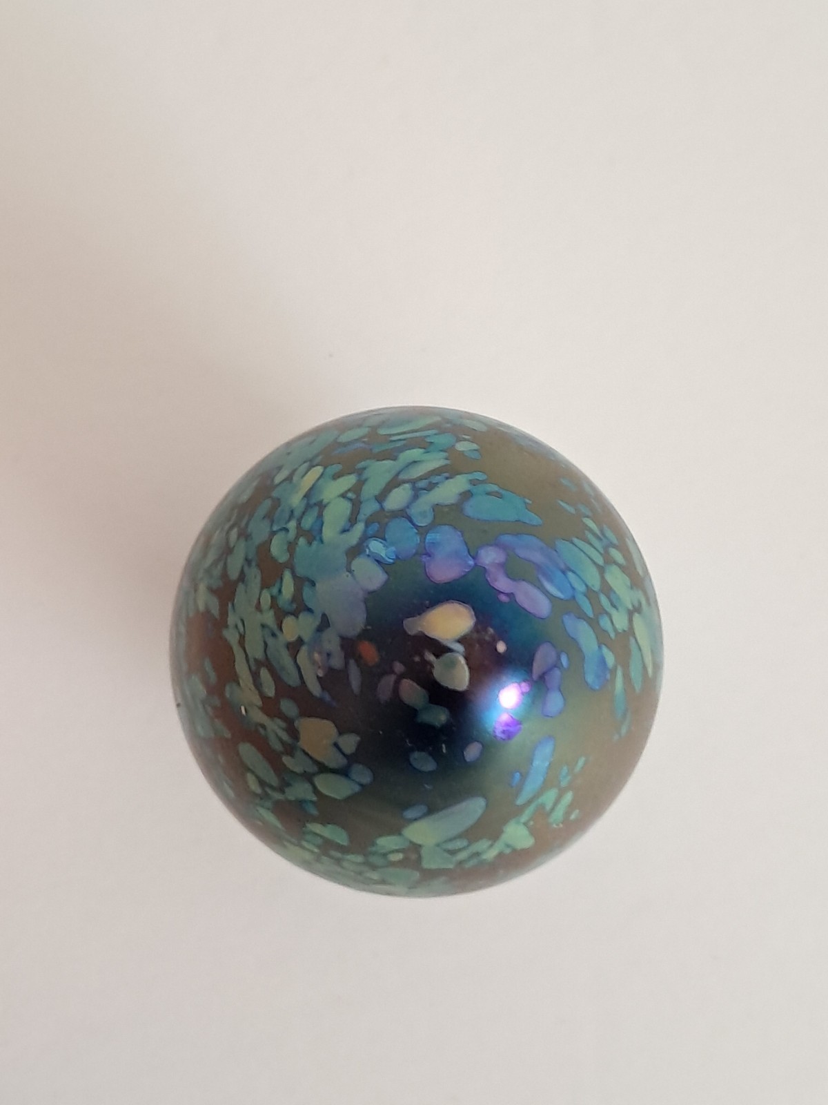 Vintage John Cook Glass Paperweight Signed 1991 Egg Shape Iridescent 3.25 inch H