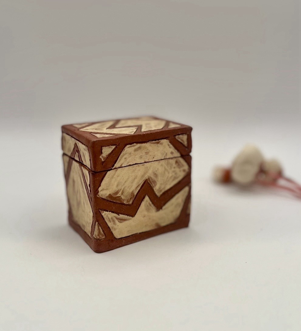 Small Vintage Handmade Pottery Box