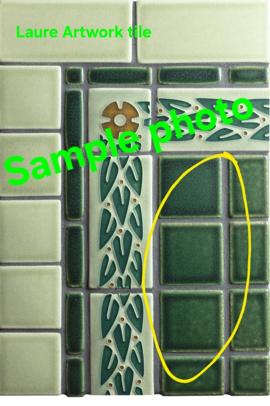Motawi Tileworks Laurel Green Outer Corner Tile Ann Arbor Michigan 4×4 T-9