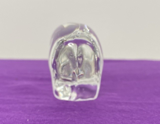 Vintage Crystal Rhinoceros Rhino Prism Paperweight 2”x4”x1″ Unmarked