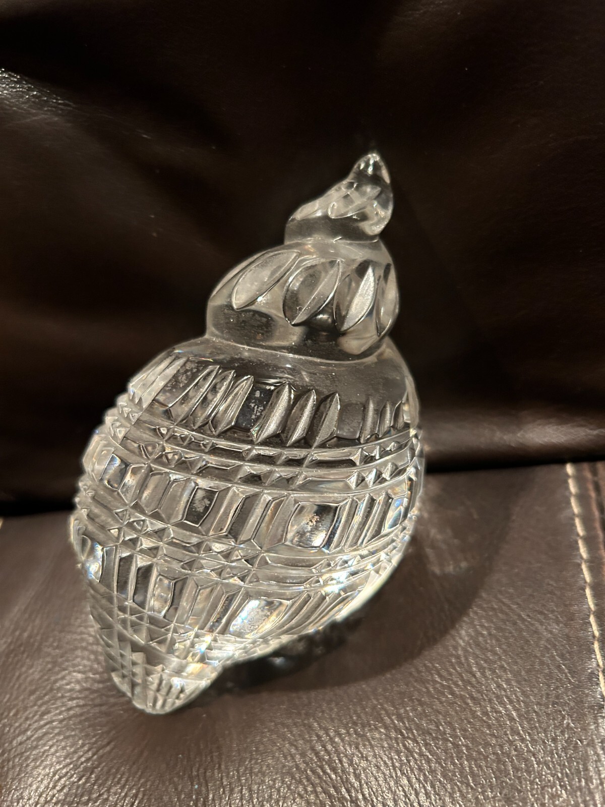 Vintage Waterford Crystal Conch Shell Paperweight Stamped Signed Mint