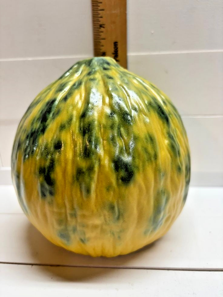 Patricia Garrett Great Impressions Yellow Pottery Casaba Melon Squash Gourd Vase