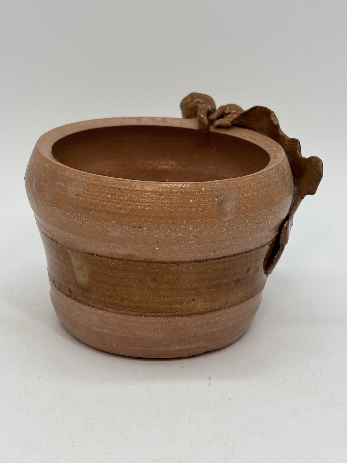 Hand Thrown Oak Leaf Acorn Pottery Vase / Planter Signed & Dated 2 7/8” Tall