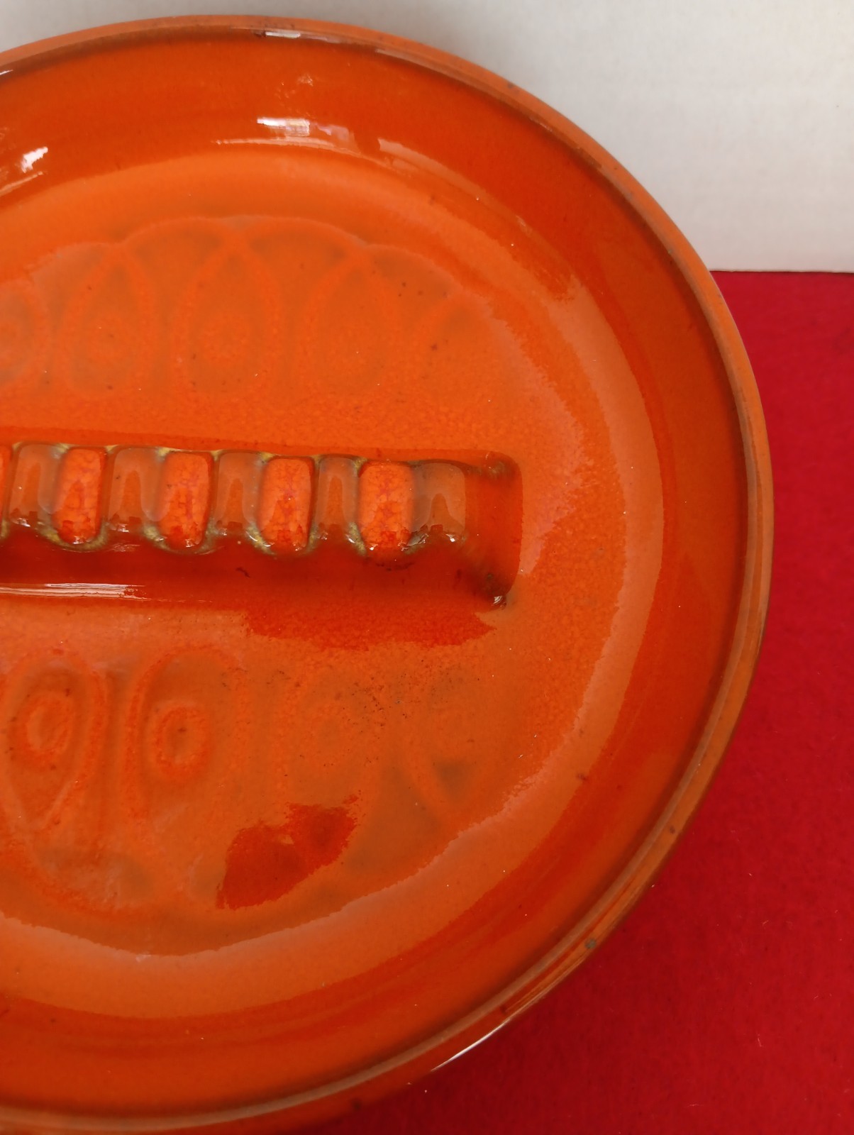 MCM Retro Atomic Orange Royal Haeger Cigarette Cigar Ashtray VIntage R1894 USA