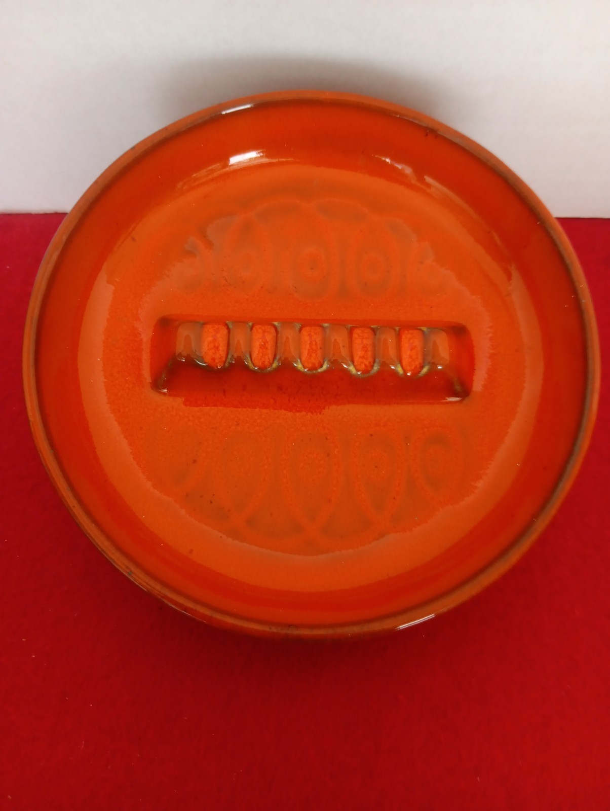MCM Retro Atomic Orange Royal Haeger Cigarette Cigar Ashtray VIntage R1894 USA