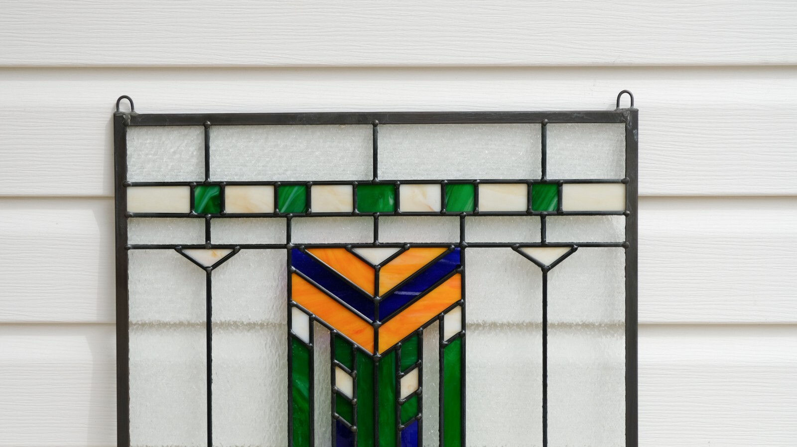 Stained Glass Window Frank Lloyd Wright Inspd Panel Prairie Wheat 20″ x 20″