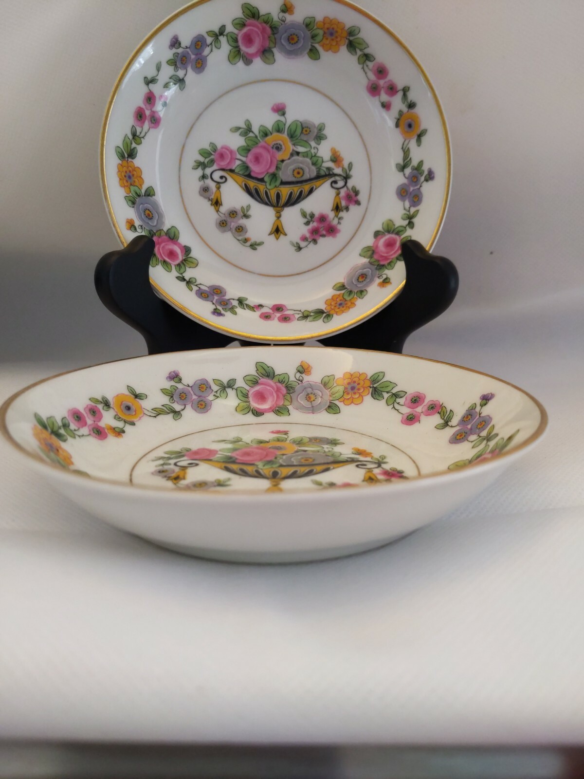 Antique CH Field Haviland Limoges Rare Urn Pair Berry Bowl Dish