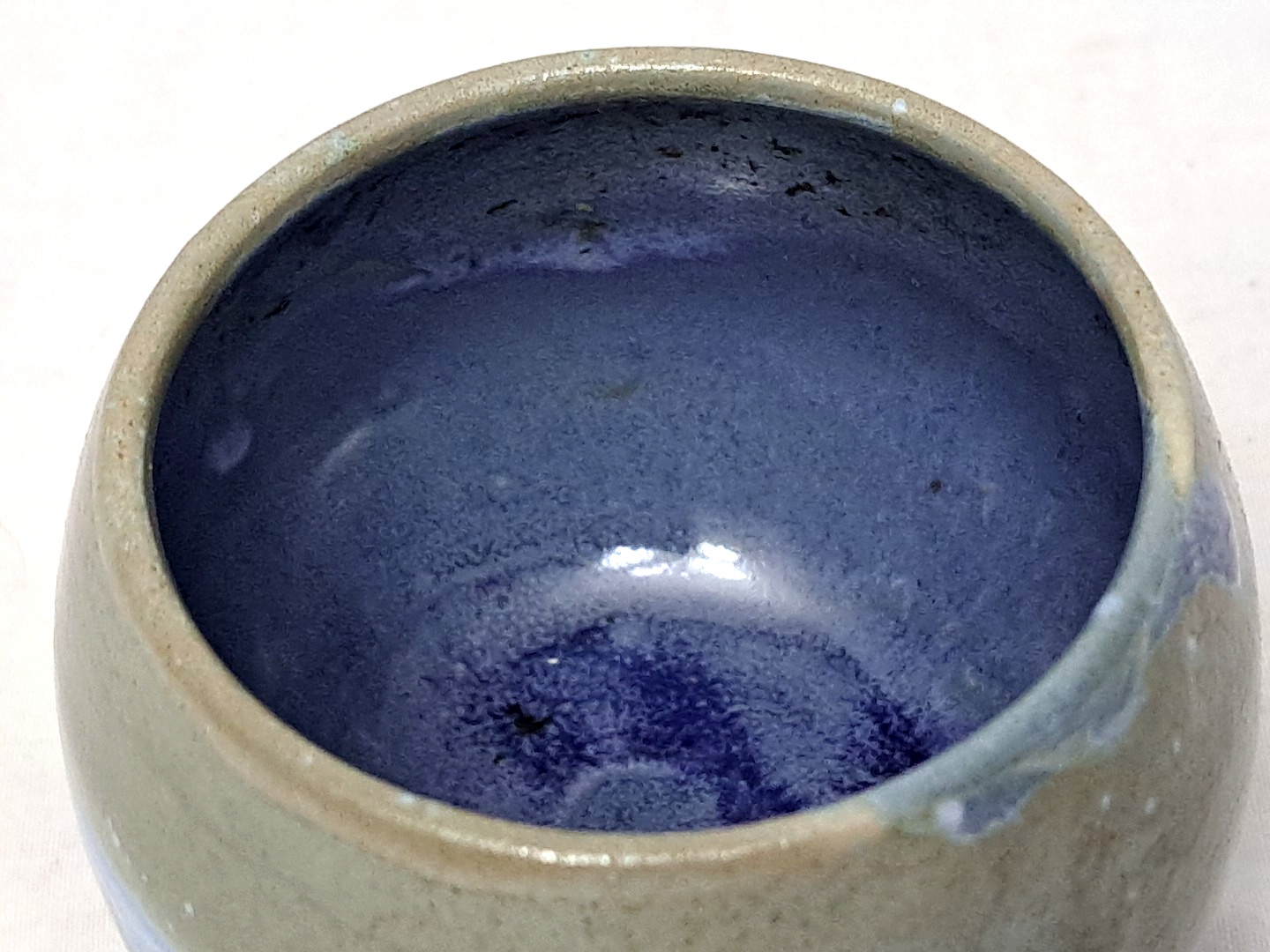 Ceramica Fluida Small Planter Vase Stoneware Unique Glazed Green Blue 2.25″