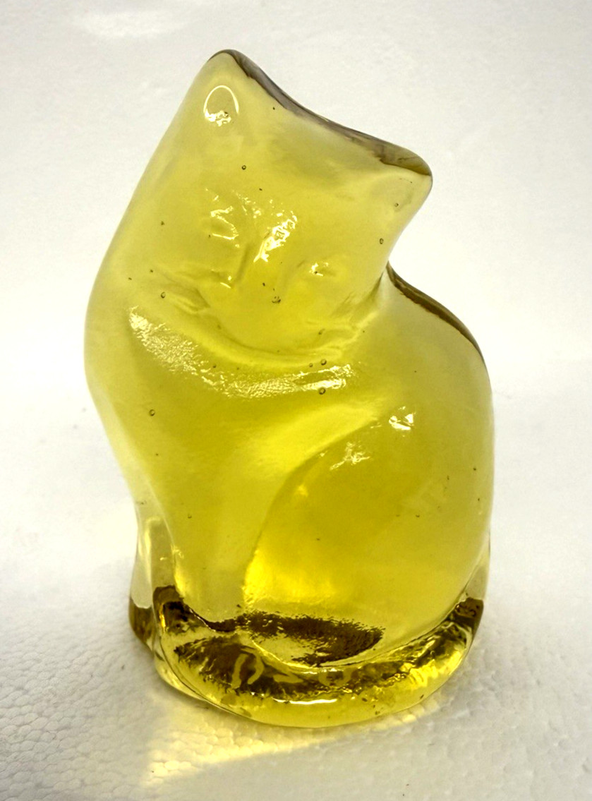Blenko Glass Cat Figurine – Citrine