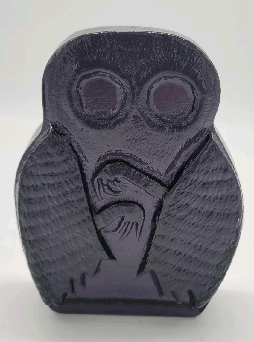 Blenko First Quality SIGNED 2423 – Mothman Bookend in Heliotrope