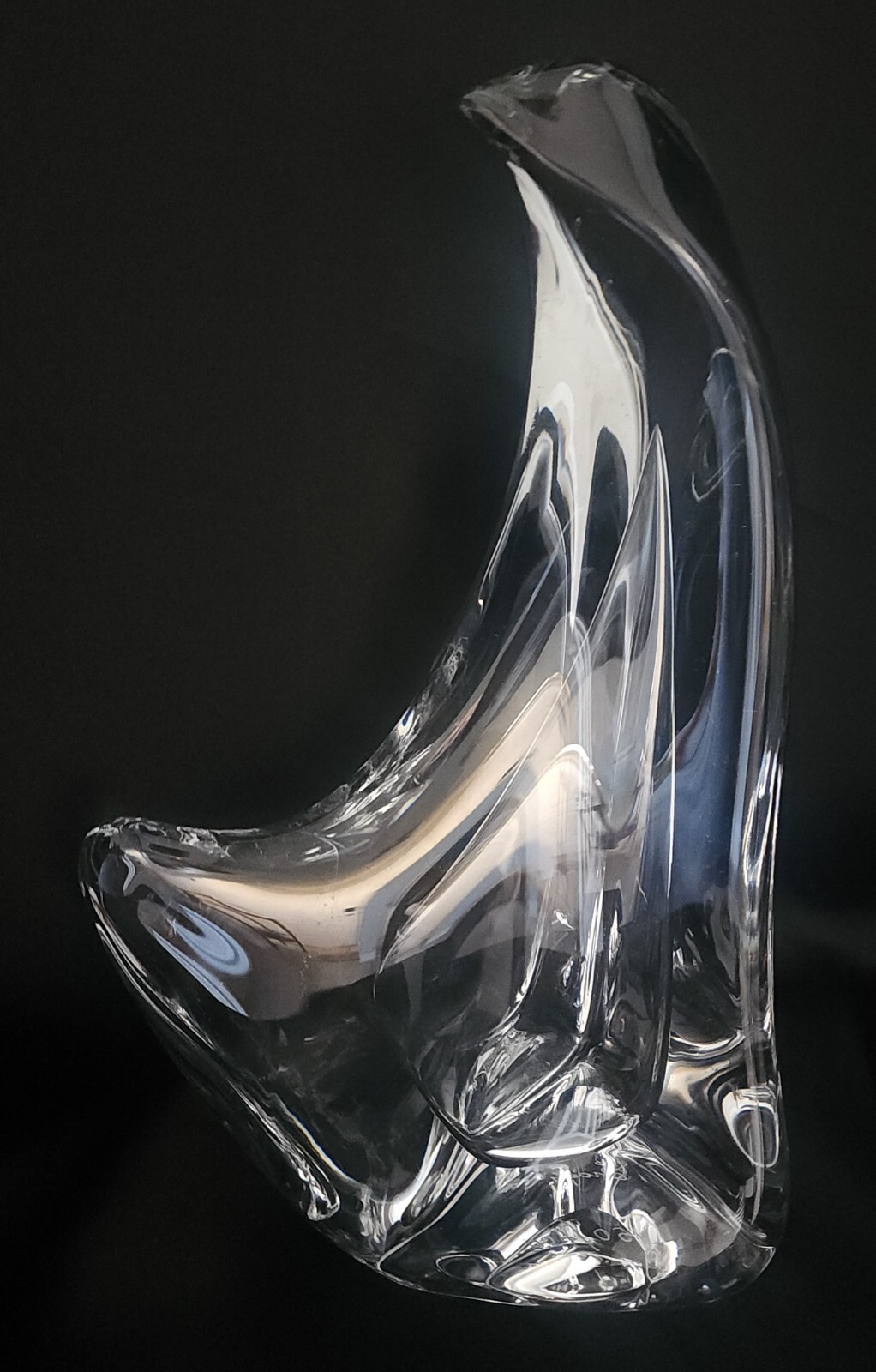 Vtg Signed Mario Brogi Modern Italian Art Glass Penguin Crystal Sculpture 10.5”