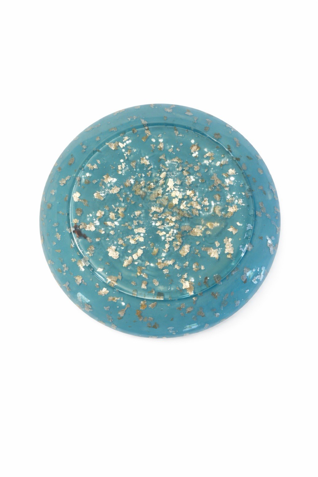 Blue & Silver Speckled Murano style Art Glass, Glossy Finish, Decorative
