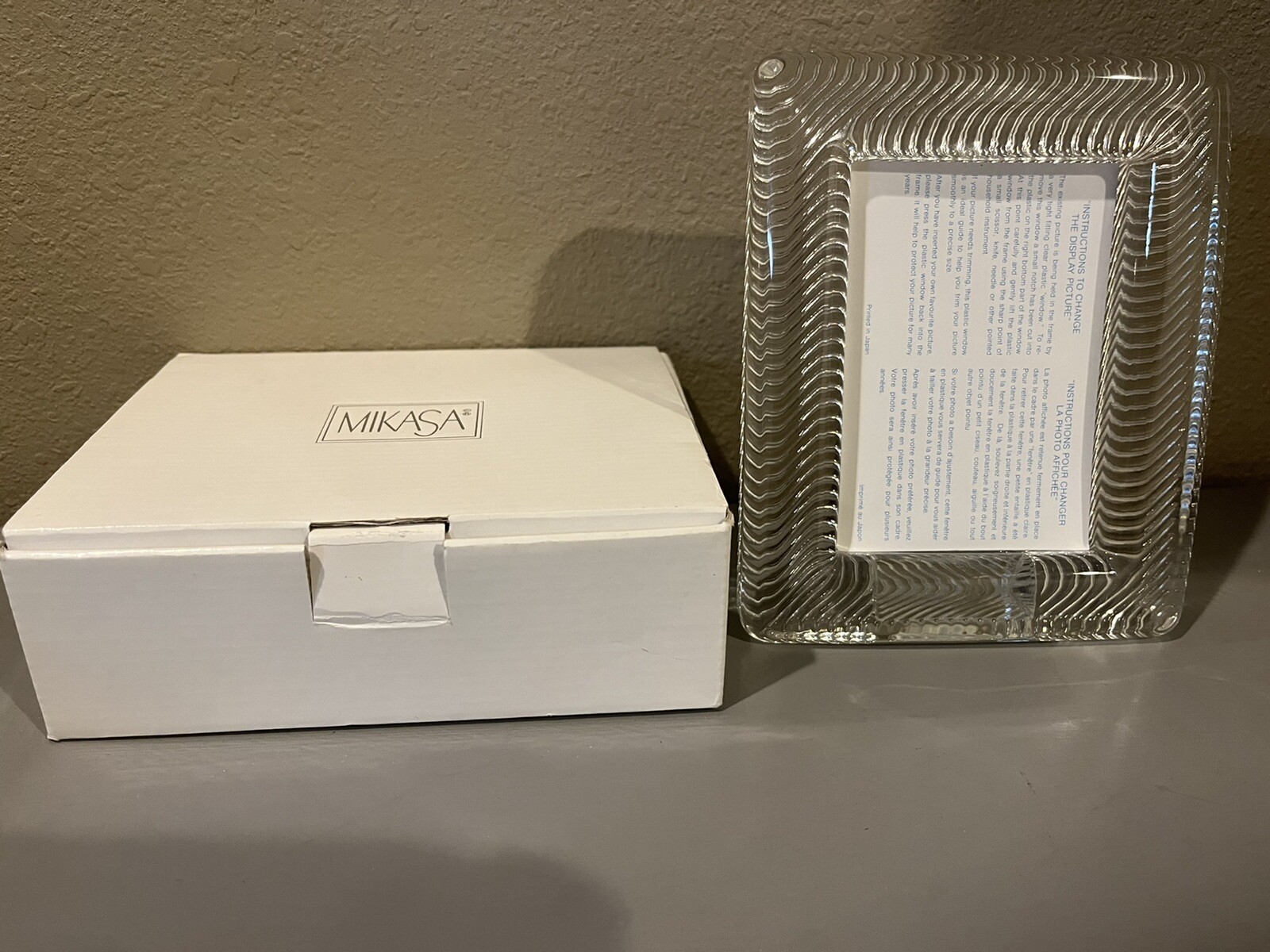 New Mikasa Crystal Clear Glass Picture Frame 4×3