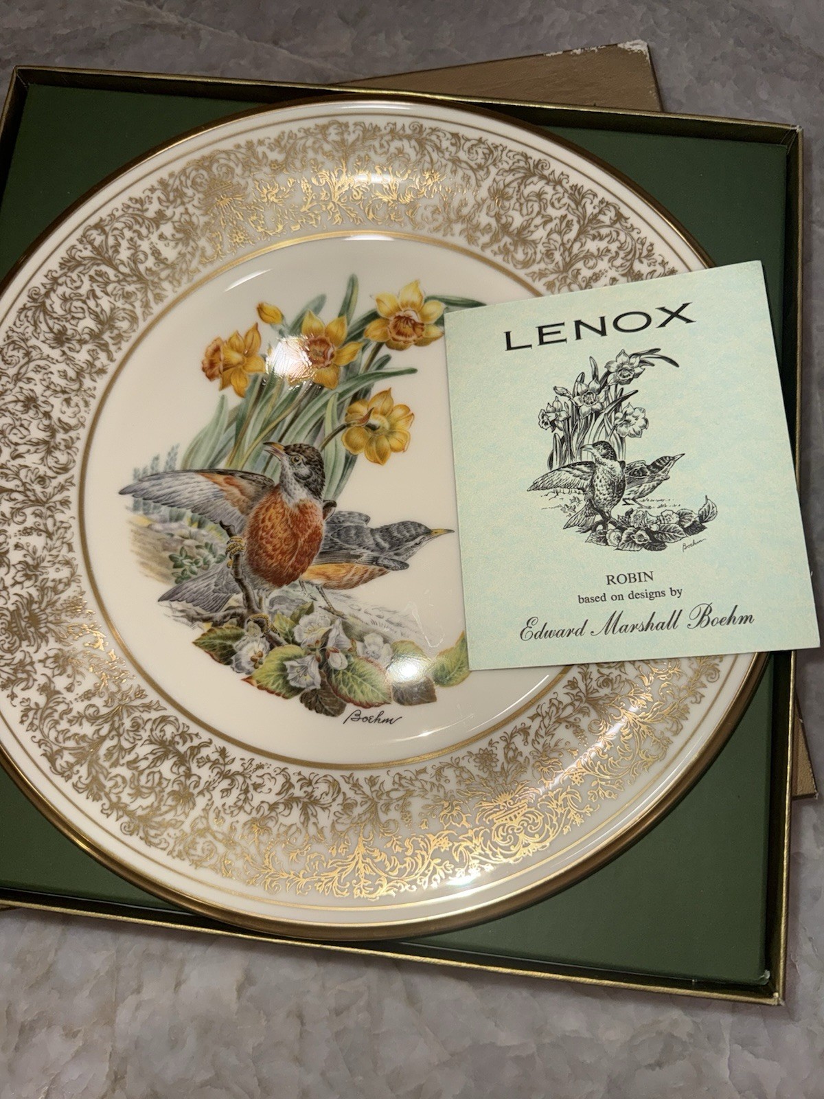 Lenox Boehm Birds Limited Edition 24K Gold complete set of 8 Plates 1974