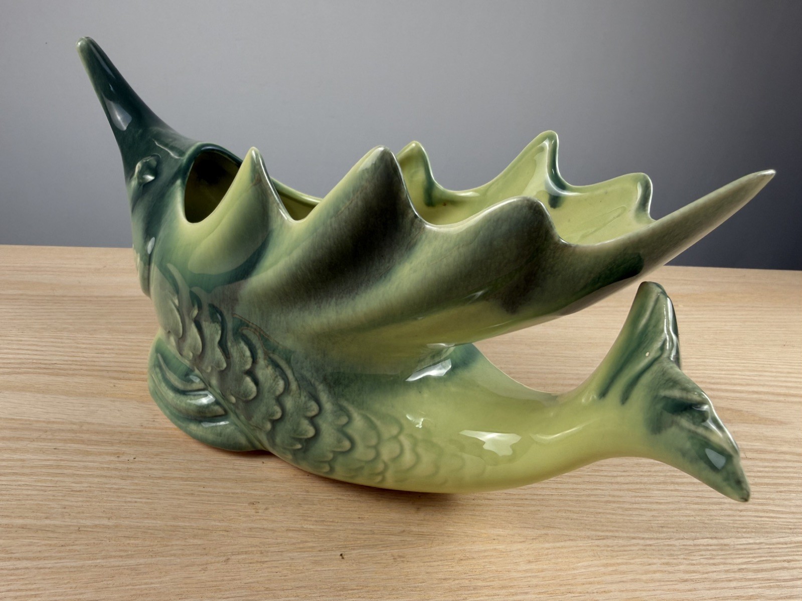 Vintage Beauceware 421 Swordfish Planter Canada MCM Ceramic Fish Vase