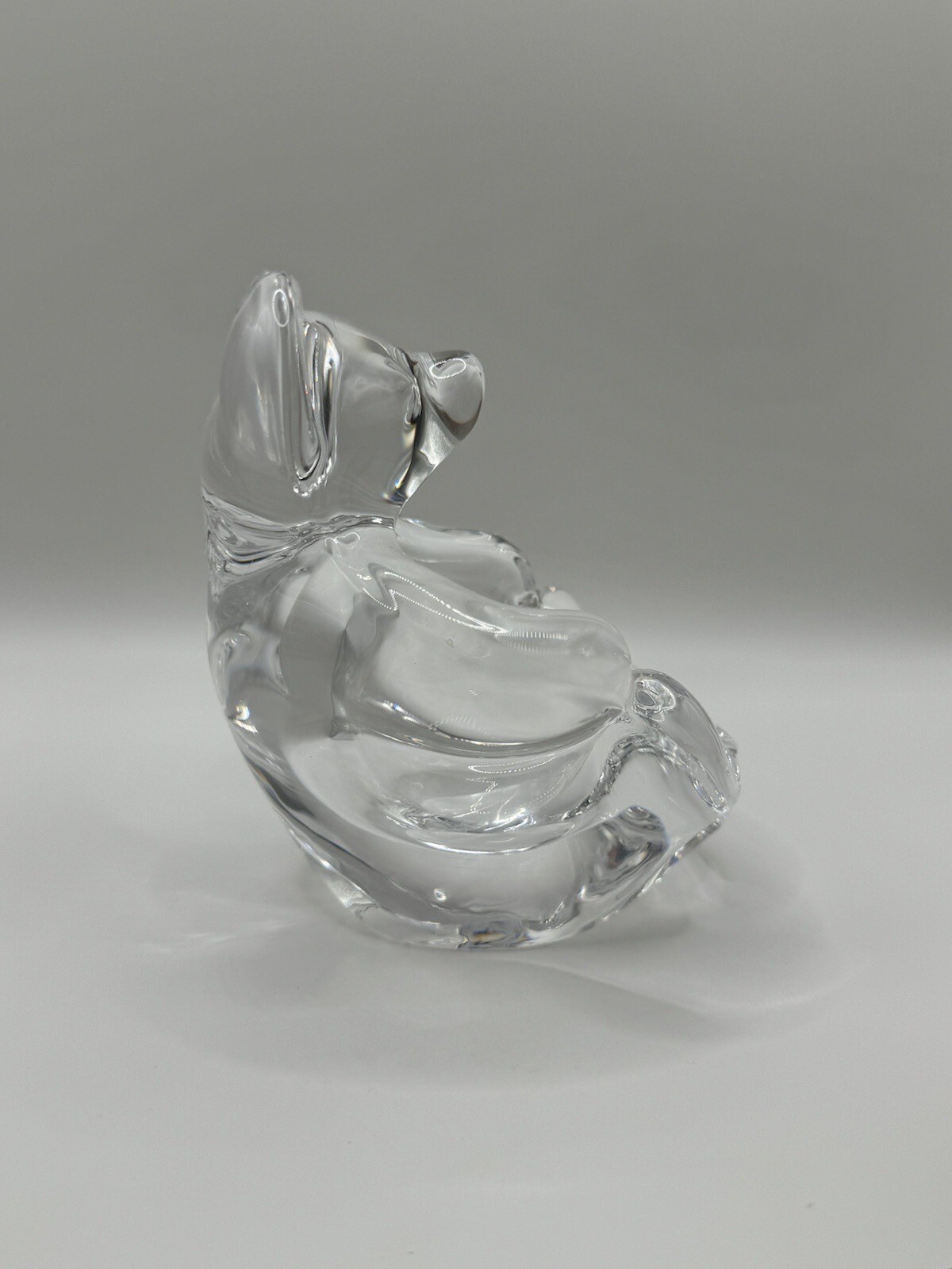 Vintage Art Vannes Crystal Glass Panda Bear Dish France Collectible Curio ***