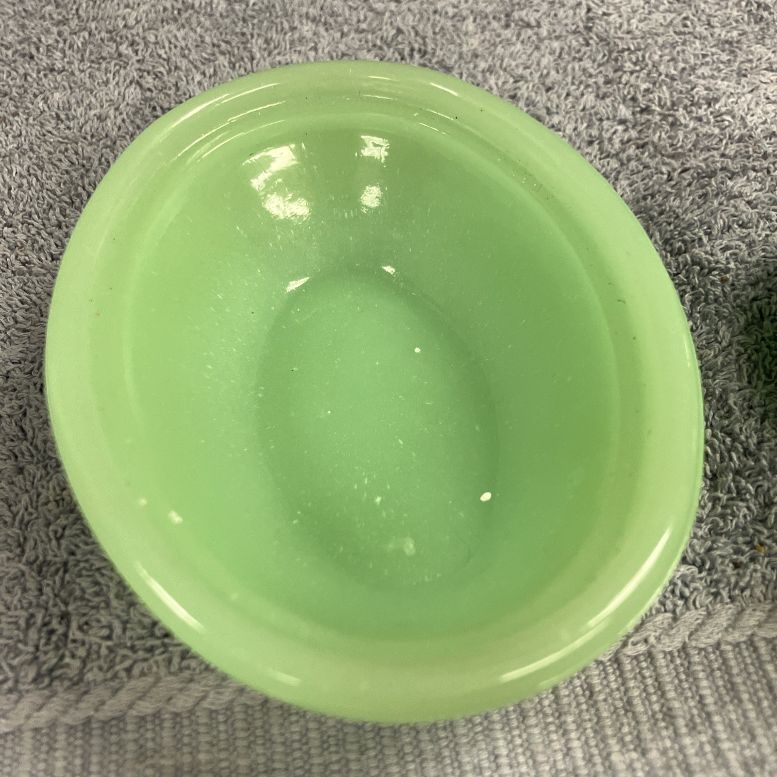 Mosser LE Smith Glass Green Jade Jadite Glass Bunny Rabbit on Nest