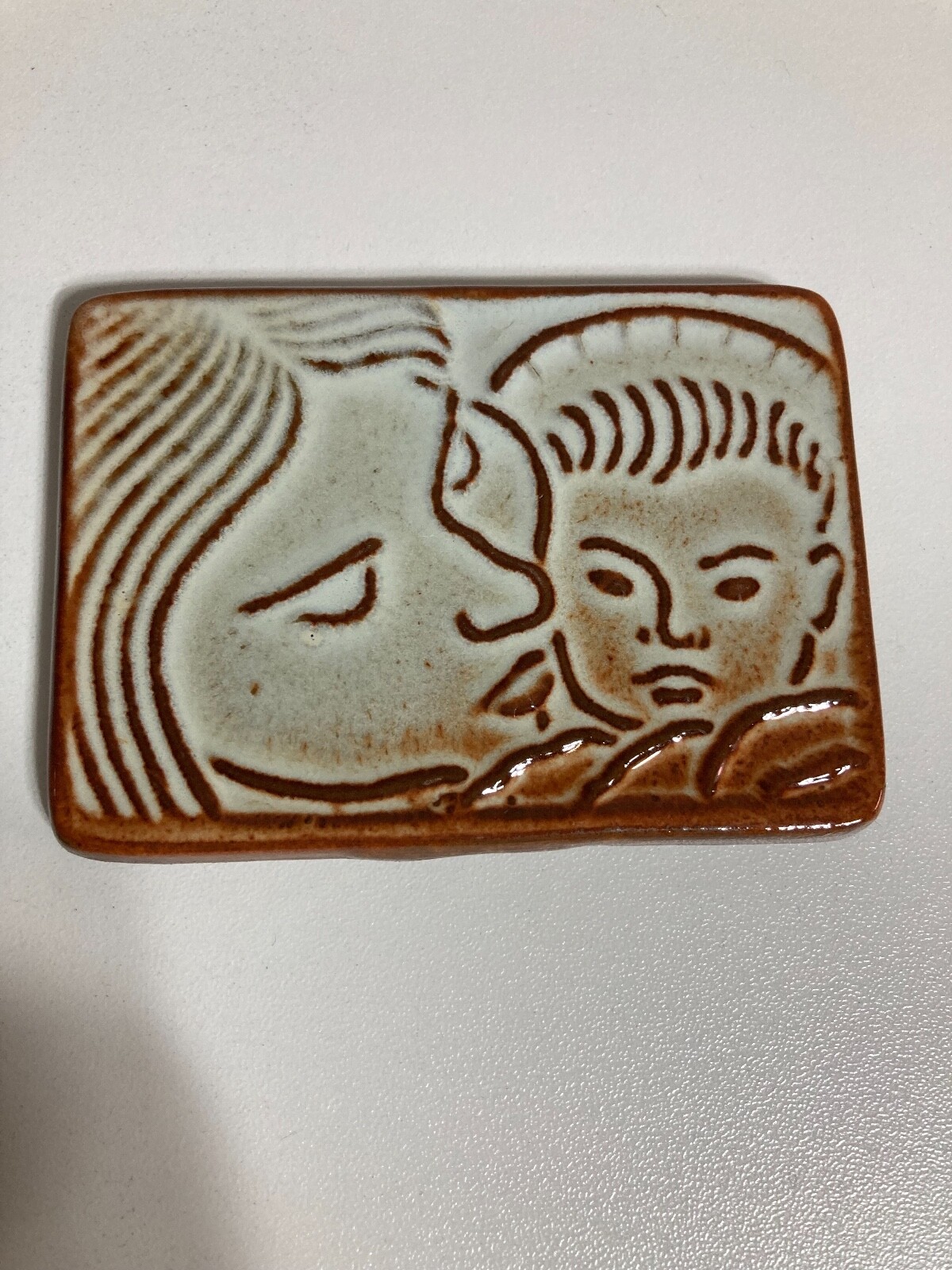 Nicodemus Pottery Collectible Christmas Ornament Signed Mother and Child 