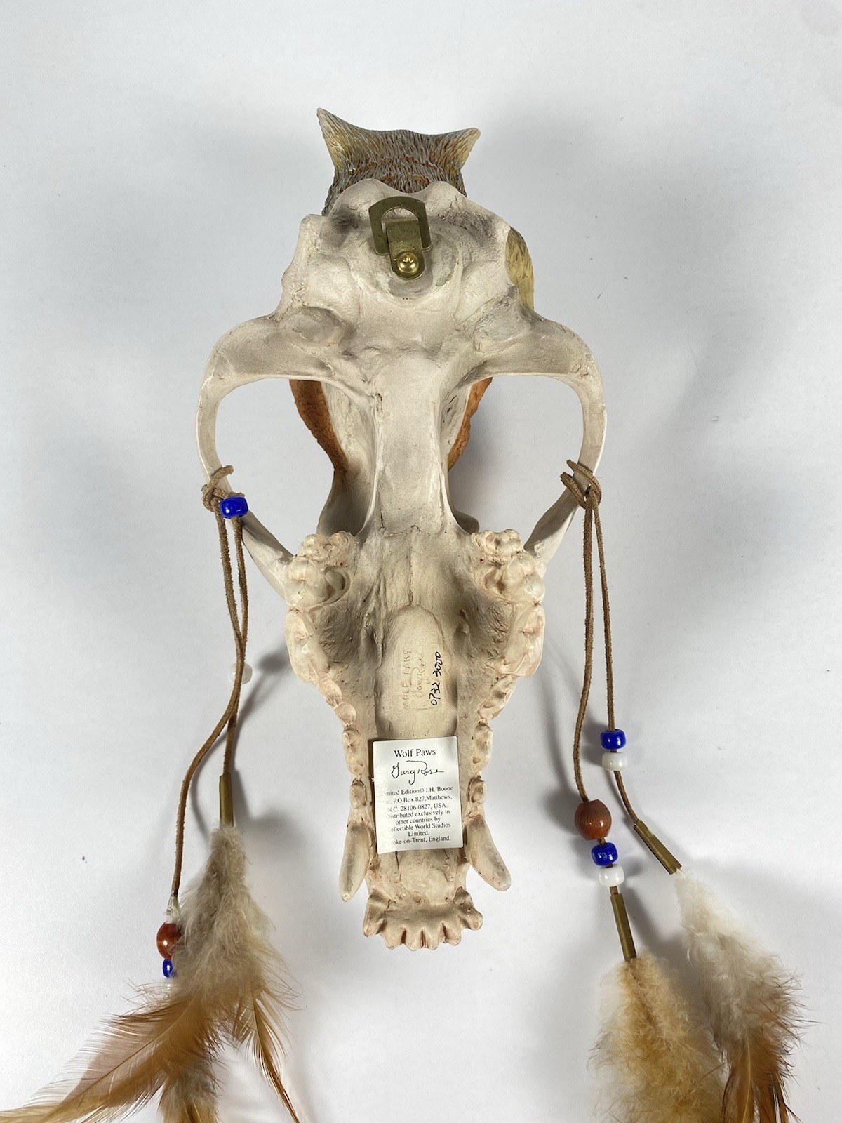 J.H. Boone by “Neil Rose” Native American Art Sculpture Wolf Paws