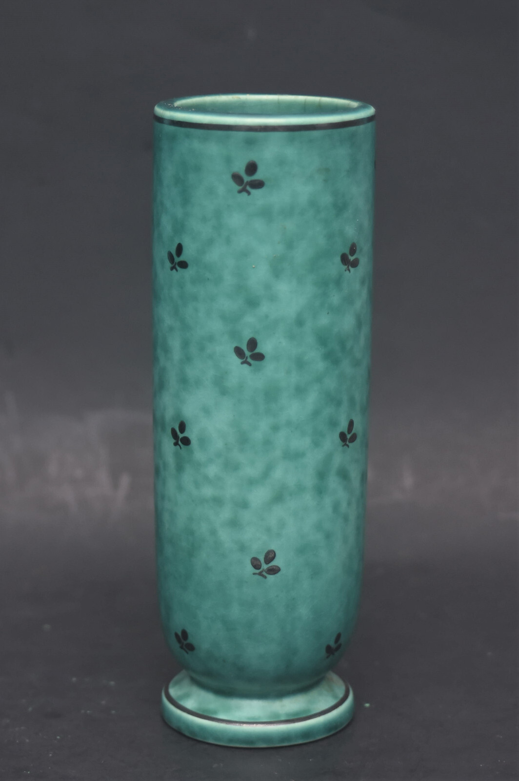 VINTAGE GUSTAVSBERG ARGENTA KAGE STERLING SILVER OVERLAY VASE FLEUR DE LIS