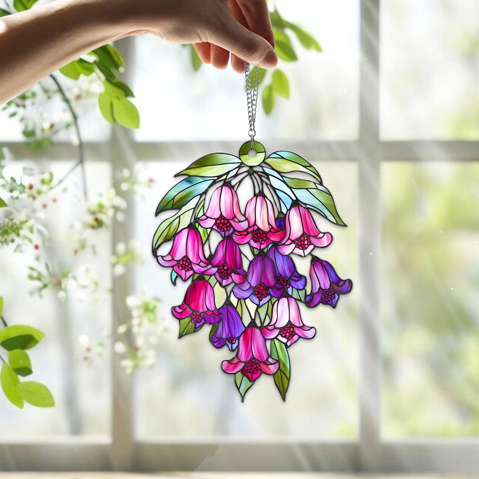 Lily of the Valley Acrylic Window Suncatcher, May Birth Flower Gift for Mom