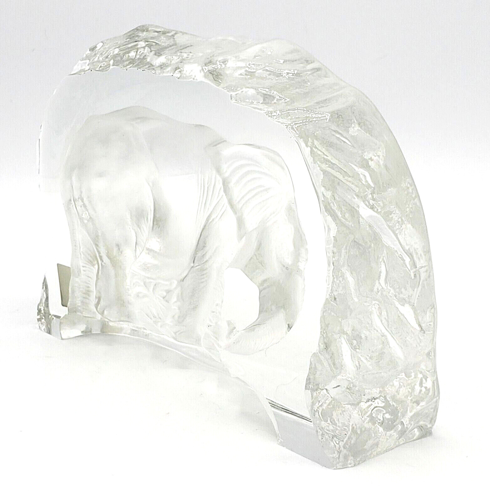 Capredoni by Dartington Crystal ELEPHANT Paperweight Signed Large England