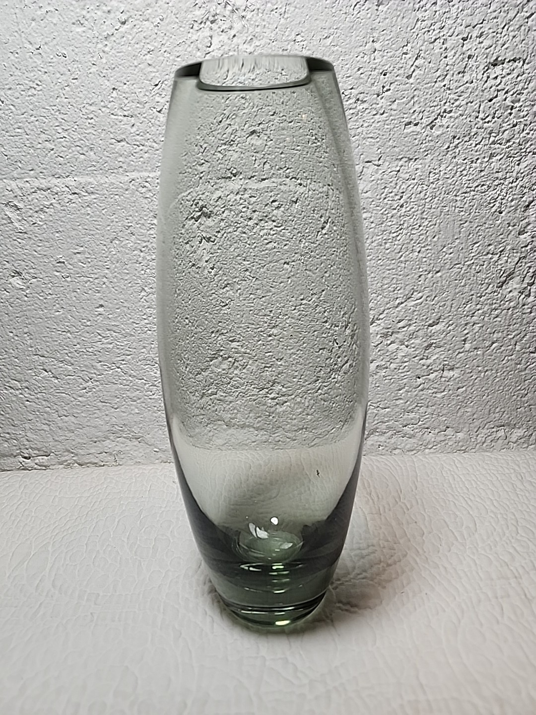Vintage Holmegaard Per Lütken Hellas vase. smokey grey Glass. 9″ Signed
