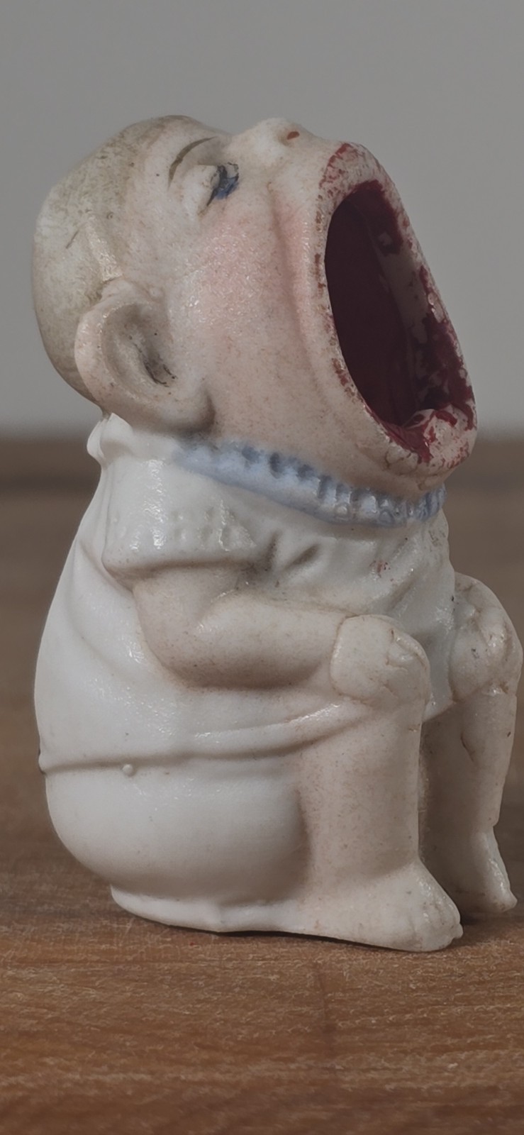 Vintage German Schafer and Vater Ashtray Matchstick Holder Boy On Pot