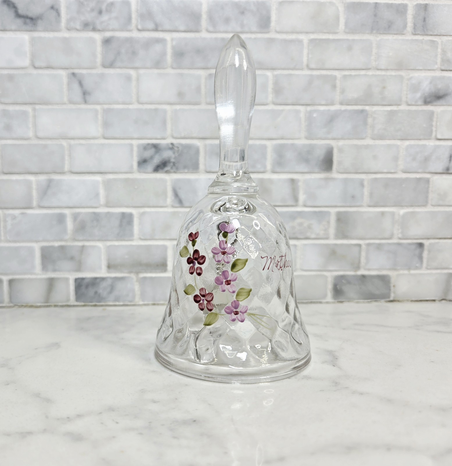 Fenton Floral Bell~Mother Signed by Marilyn Wagner