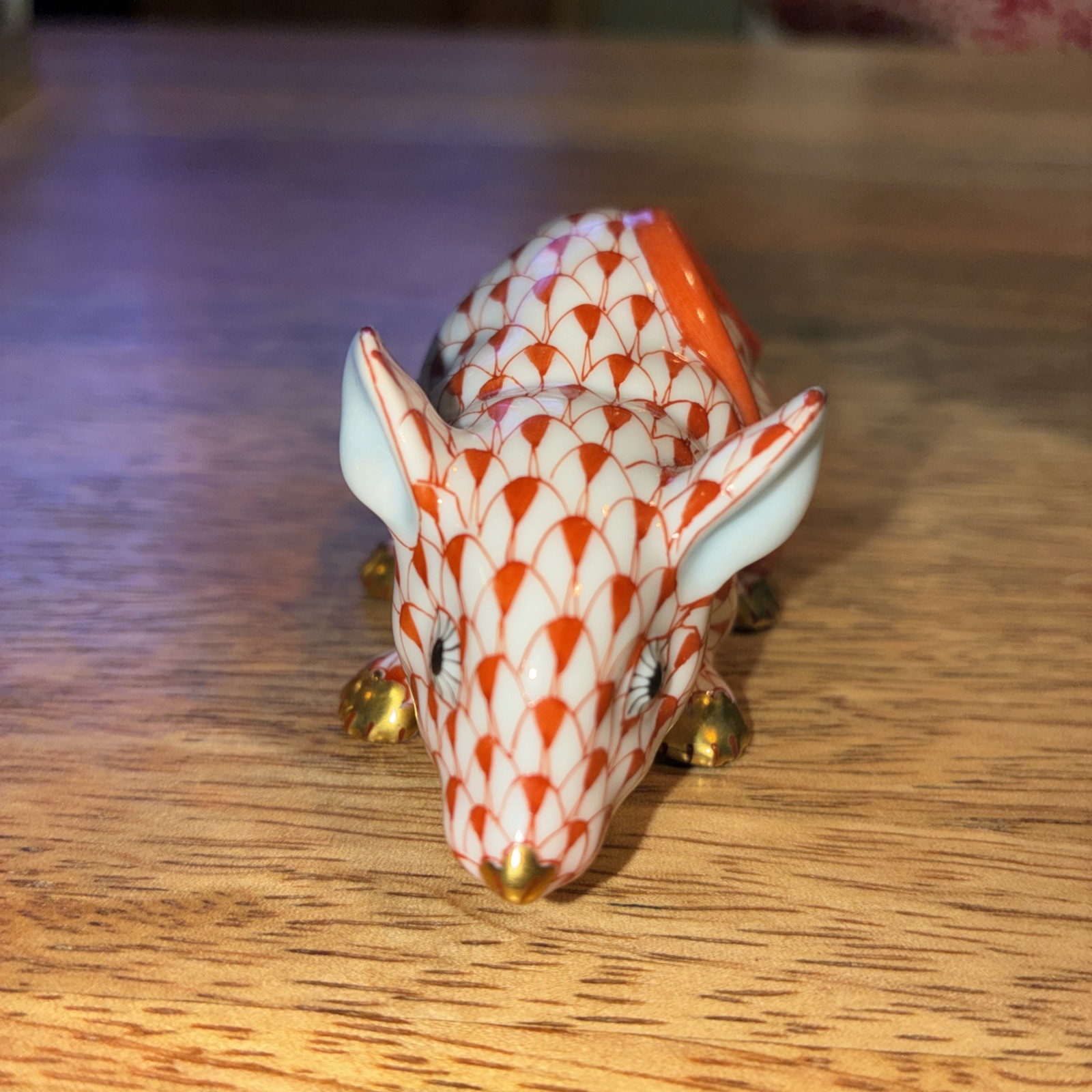 Herend curly tail mouse rust 15853