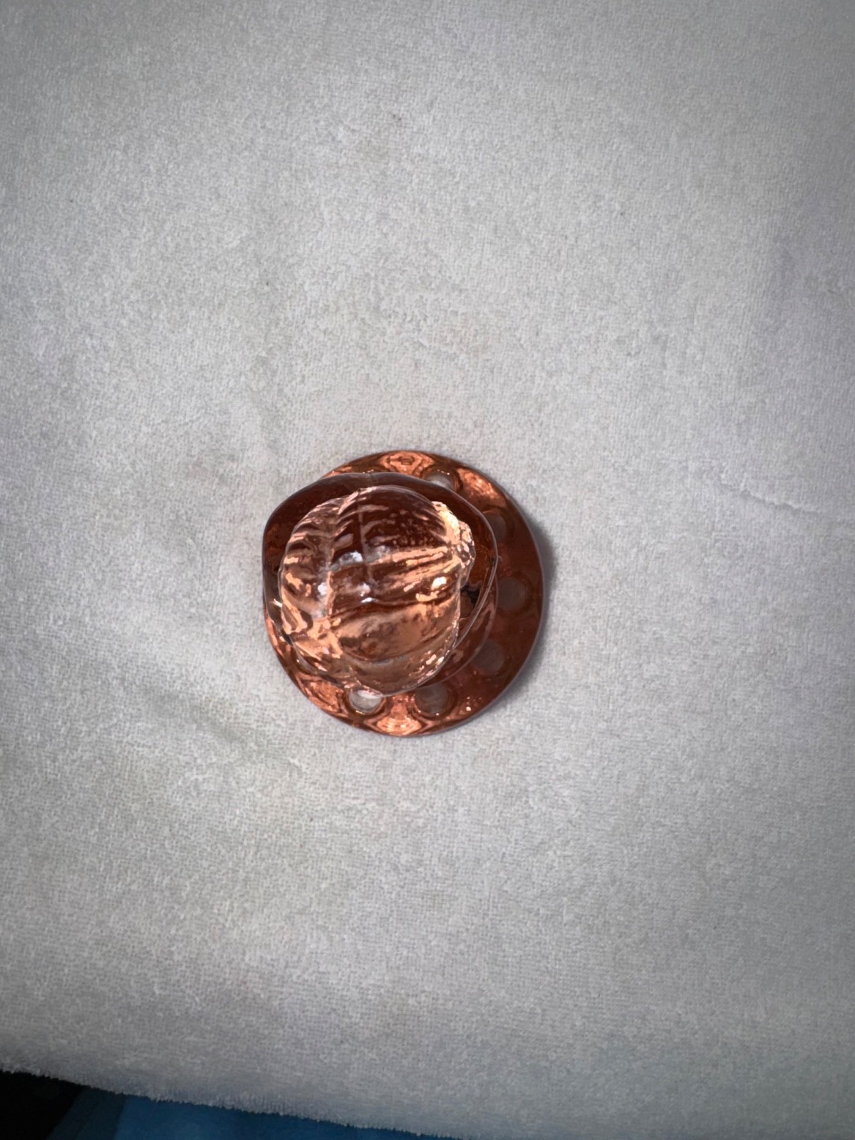 VTG Cambridge Glass Draped Lady Flower Frog 10 Holes Rose Pink Art Deco USA Nude