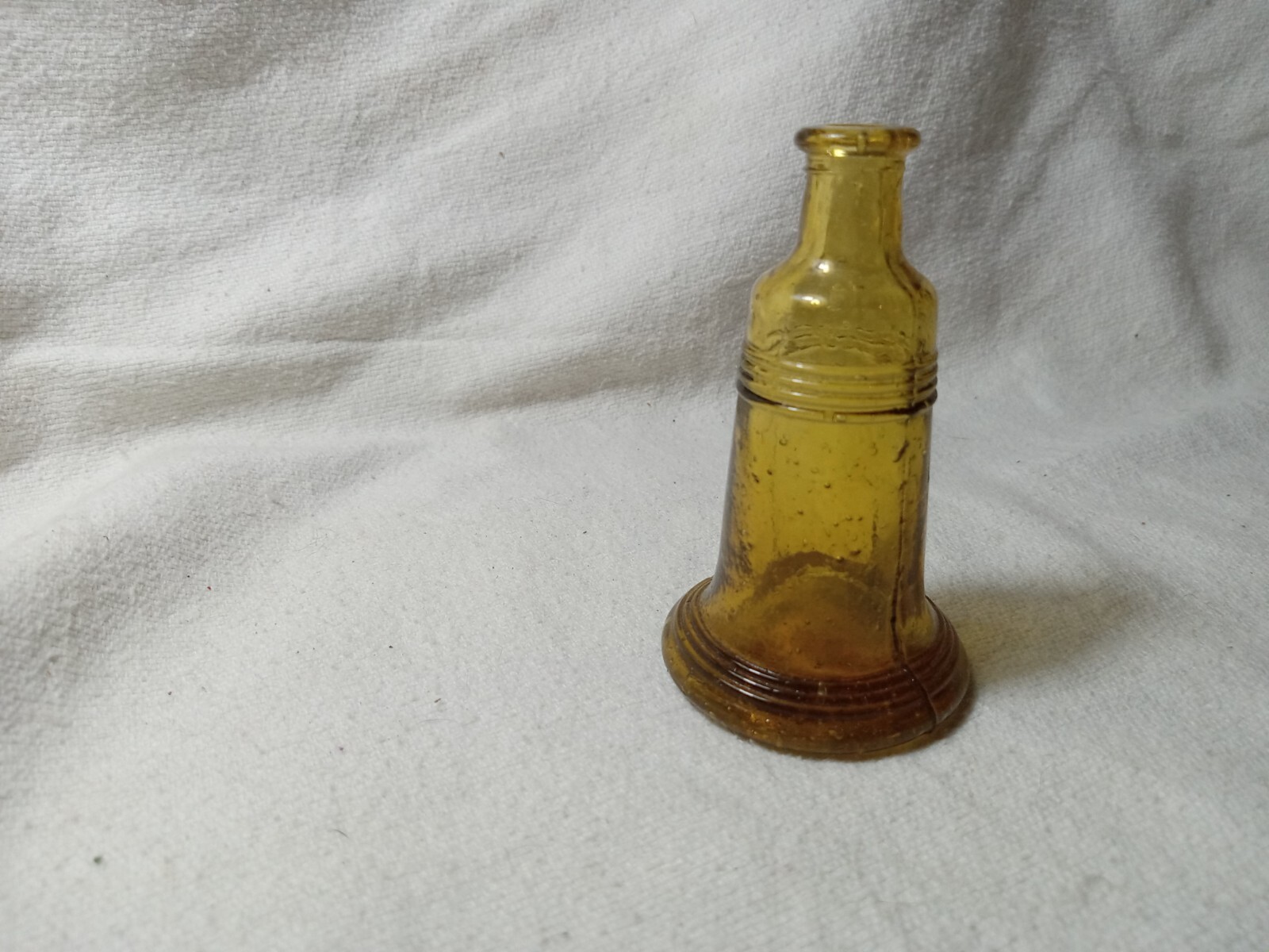 Amber Yellow LIBERTY BELL Shaped 3 inches Tall