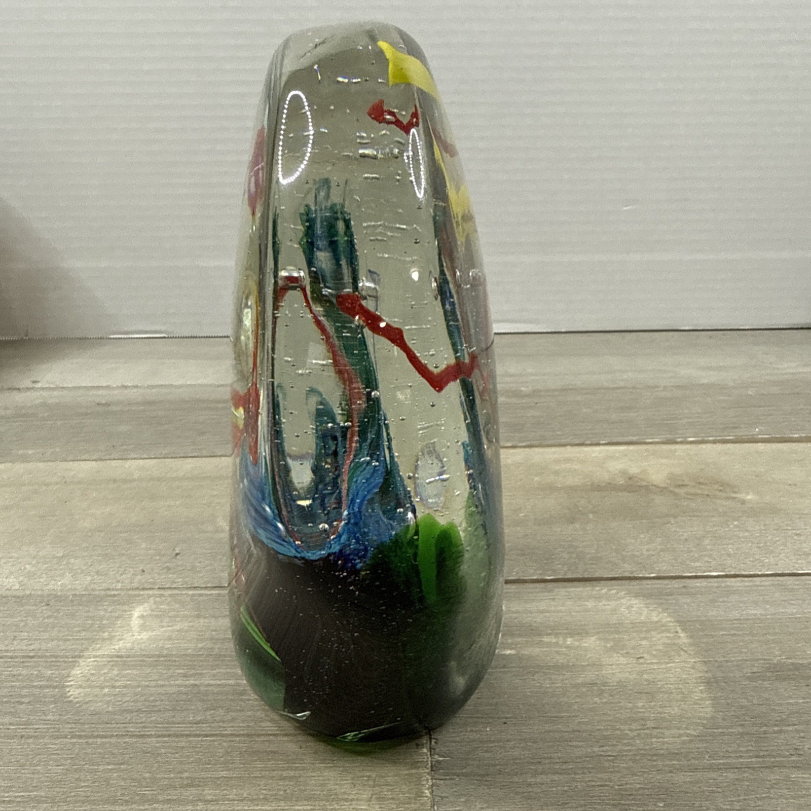 Large Murano Style Glass Aquarium Fish Paperweight 8 lbs 7.5″ Tall READ