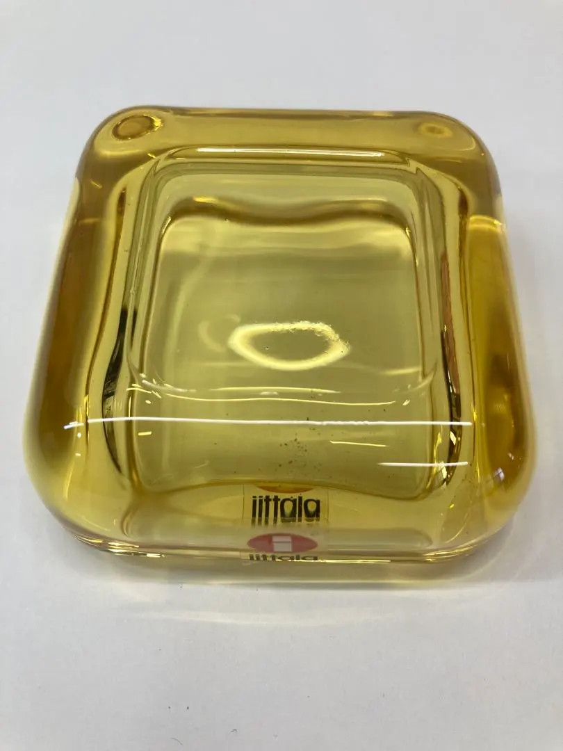 Iittala Vitriini Yellow Pink Rose Olive Trinket Box 6cm x 6cm 3 Set Rare Used FS