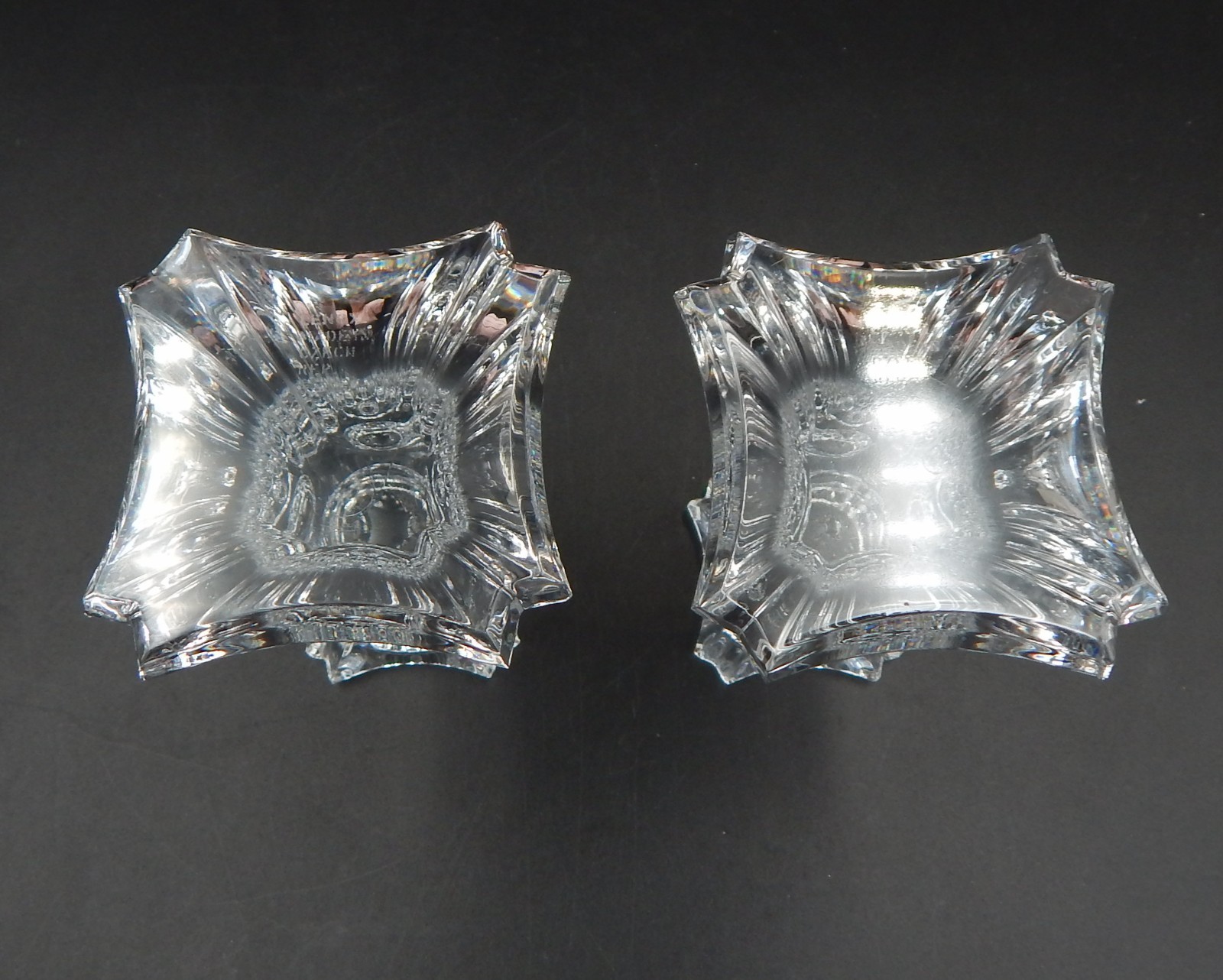 Lenox Ovations Unity Lead Crystal 4 Inch Candle Pair Czech Republic Taper
