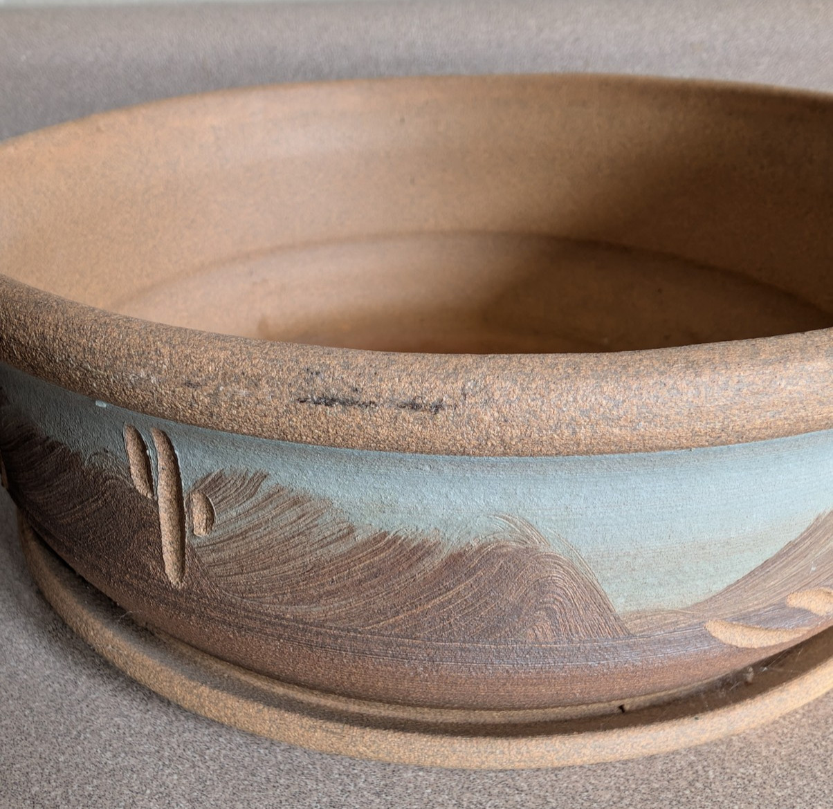Hand Fired Sandstone Southwest Succulent Planter Desert Theme Gordon ’90